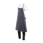 Tablier bavette tissé Chef Works Premium rayures noires et blanches — B248