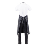 Tablier bavette tissé Chef Works Premium rayures noires et blanches — B248