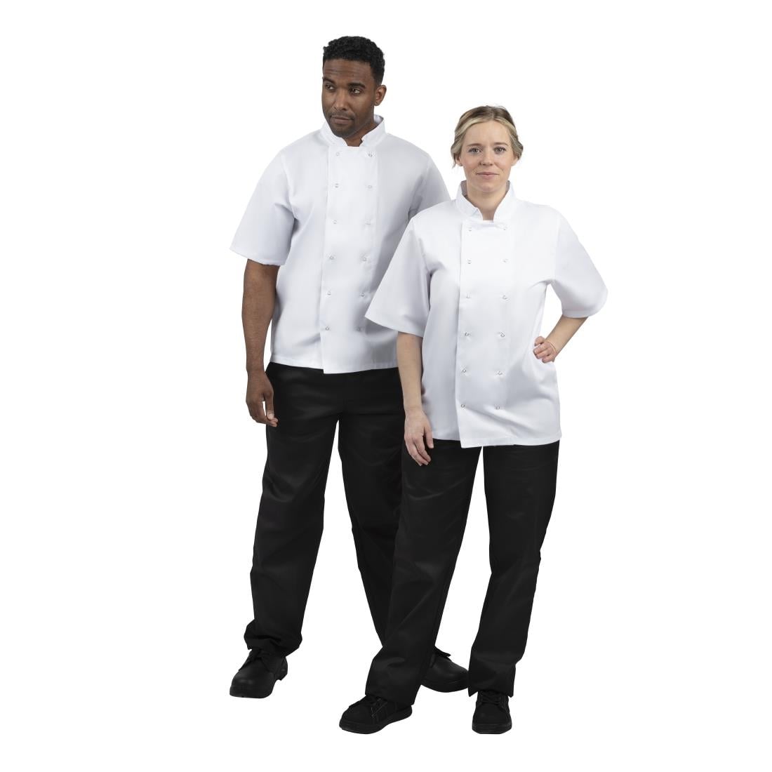 Veste de cuisine Whites Boston manches courtes blanche S — B250-S