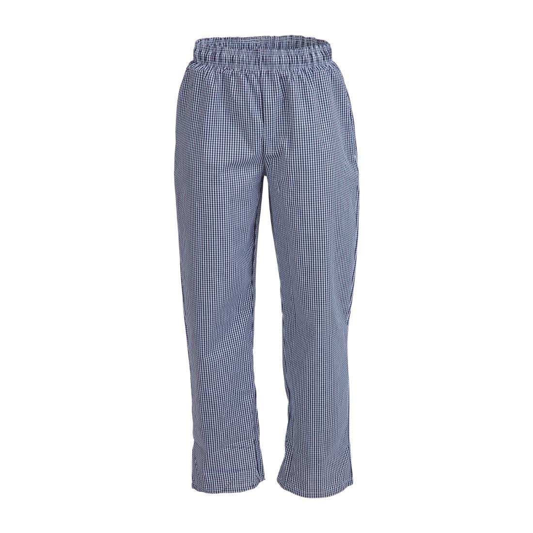 Pantalon de cuisine mixte Whites Vegas petits carreaux bleu et blanc S — B311-S