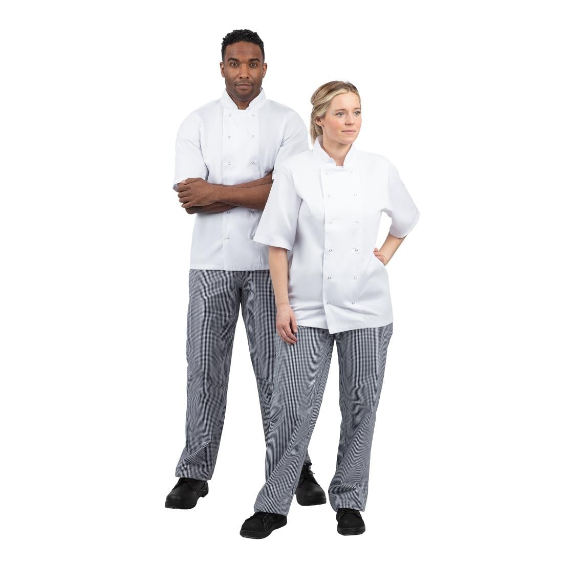 Pantalon de cuisine mixte Whites Vegas petits carreaux bleu et blanc XL — B311-XL