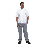 Pantalon de cuisine mixte Whites Vegas petits carreaux bleu et blanc S — B311-S