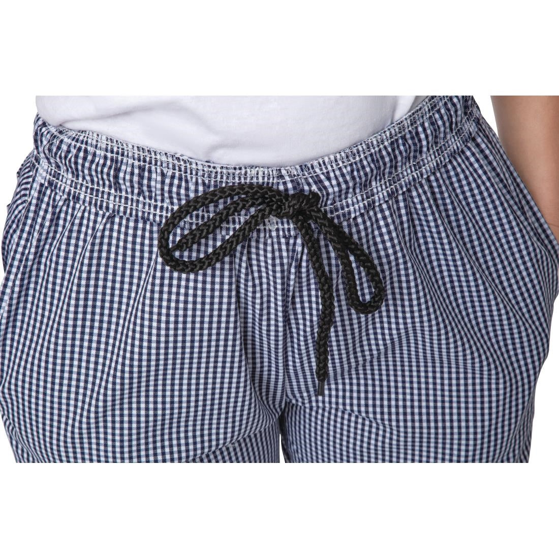 Pantalon de cuisine mixte Whites Vegas petits carreaux bleu et blanc L — B311-L