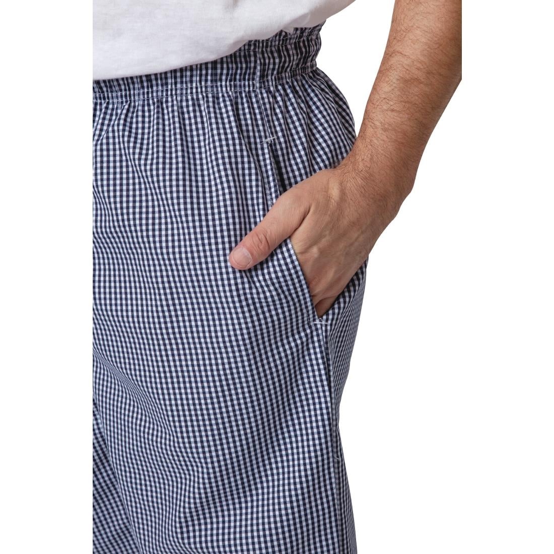 Pantalon de cuisine mixte Whites Vegas petits carreaux bleu et blanc XXL — B311-XXL
