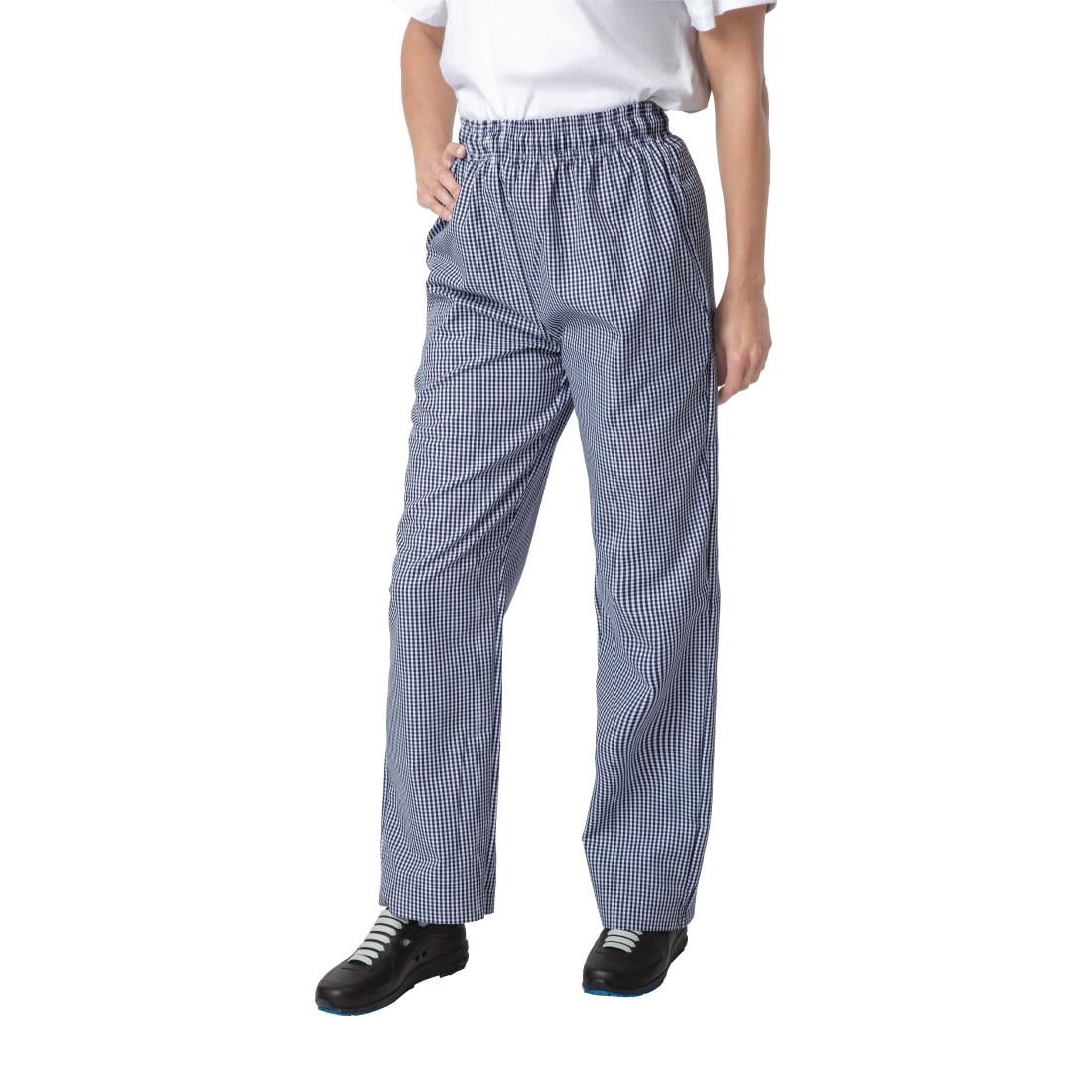 Pantalon de cuisine mixte Whites Vegas petits carreaux bleu et blanc XXL — B311-XXL