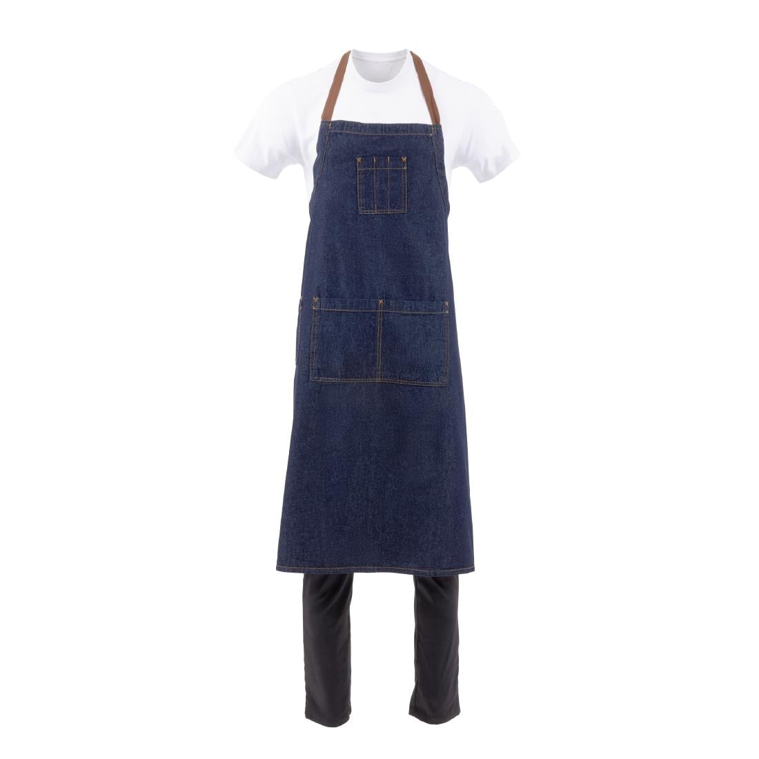 Tablier bavette Chef Works Urban Memphis bleu — B341