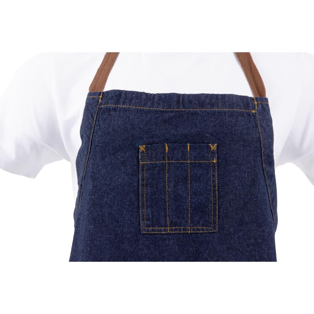 Tablier bavette Chef Works Urban Memphis bleu — B341