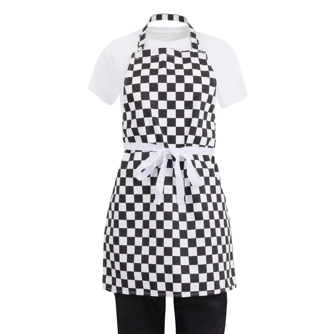 Tablier bavette enfant Whites carreaux noirs et blancs — B357