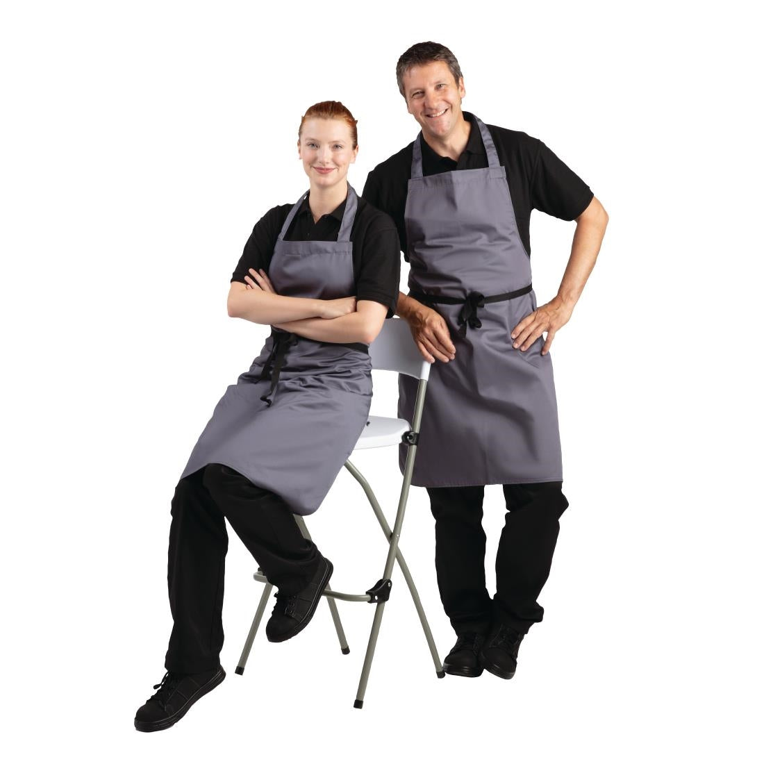 Tablier bavette Whites anthracite — B426
