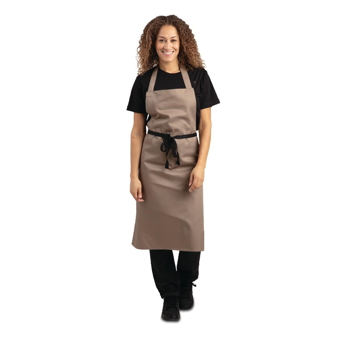 Tablier bavette Whites marron clair — B429