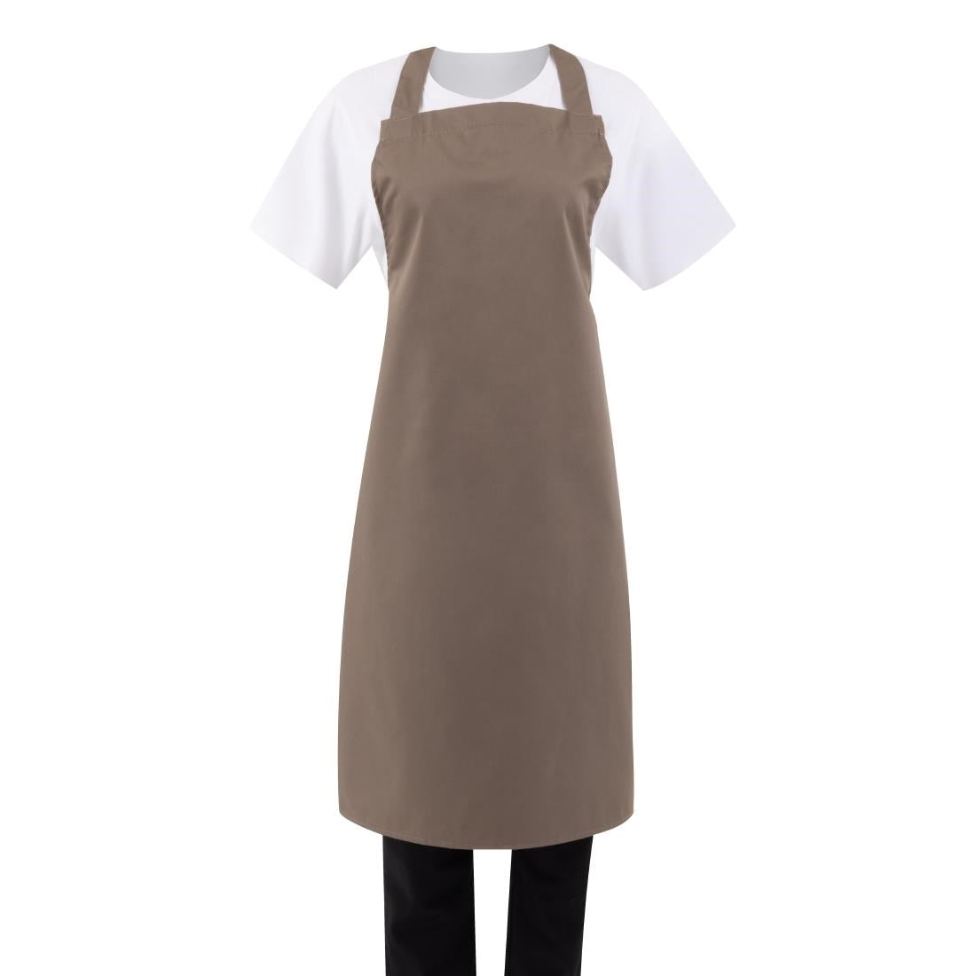 Tablier bavette Whites marron clair — B429