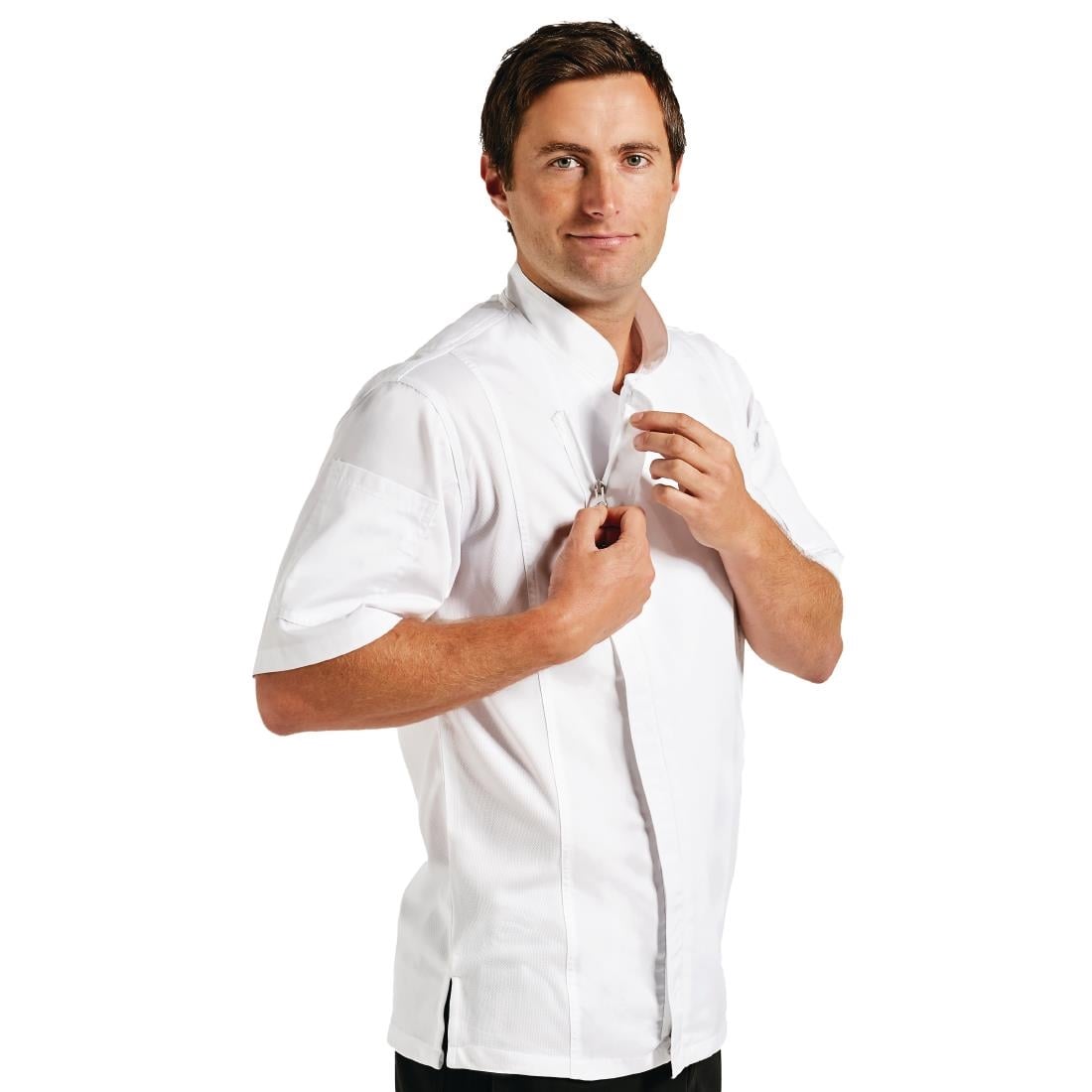 Veste de cuisine mixte Cool Vent Chef Works Urban Springfield blanche S — B471-S
