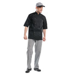 Veste de cuisine mixte Chaud Devant Hilton Poco manches courtes noire L — B508-L