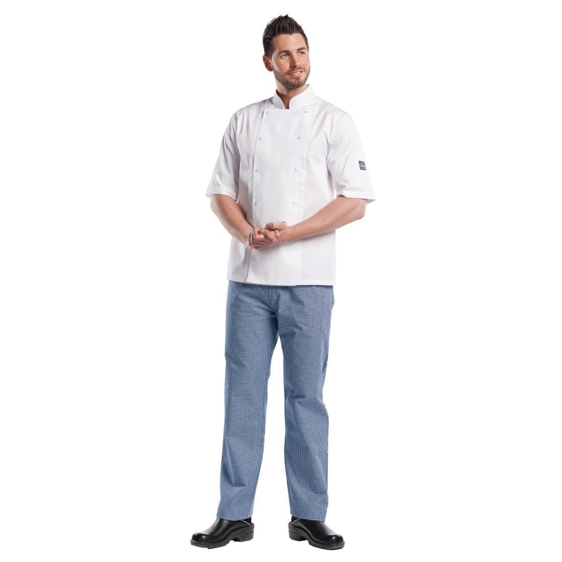 Veste de cuisine mixte Chaud Devant Hilton Poco manches courtes blanche S — B509-S