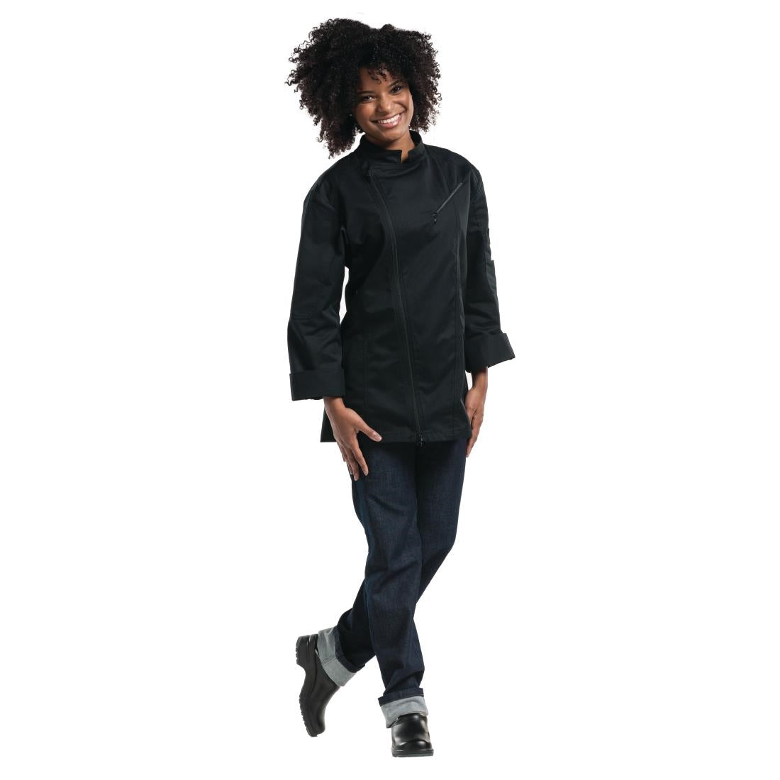 Pantalon de cuisine femme denim stretch Chaud Devant Skinny bleu L — B518-L