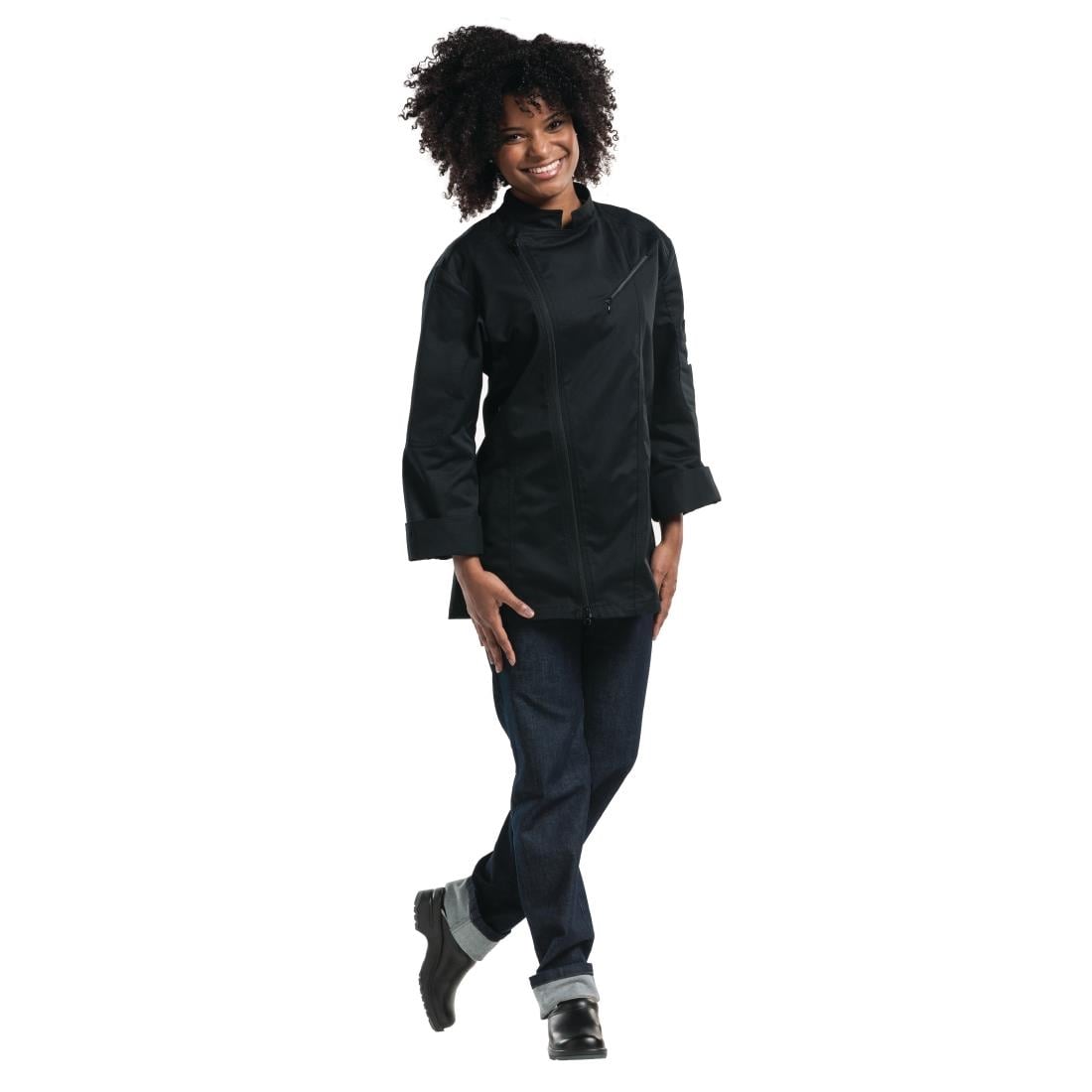 Pantalon de cuisine femme denim stretch Chaud Devant Skinny bleu XXL — B518-XXL