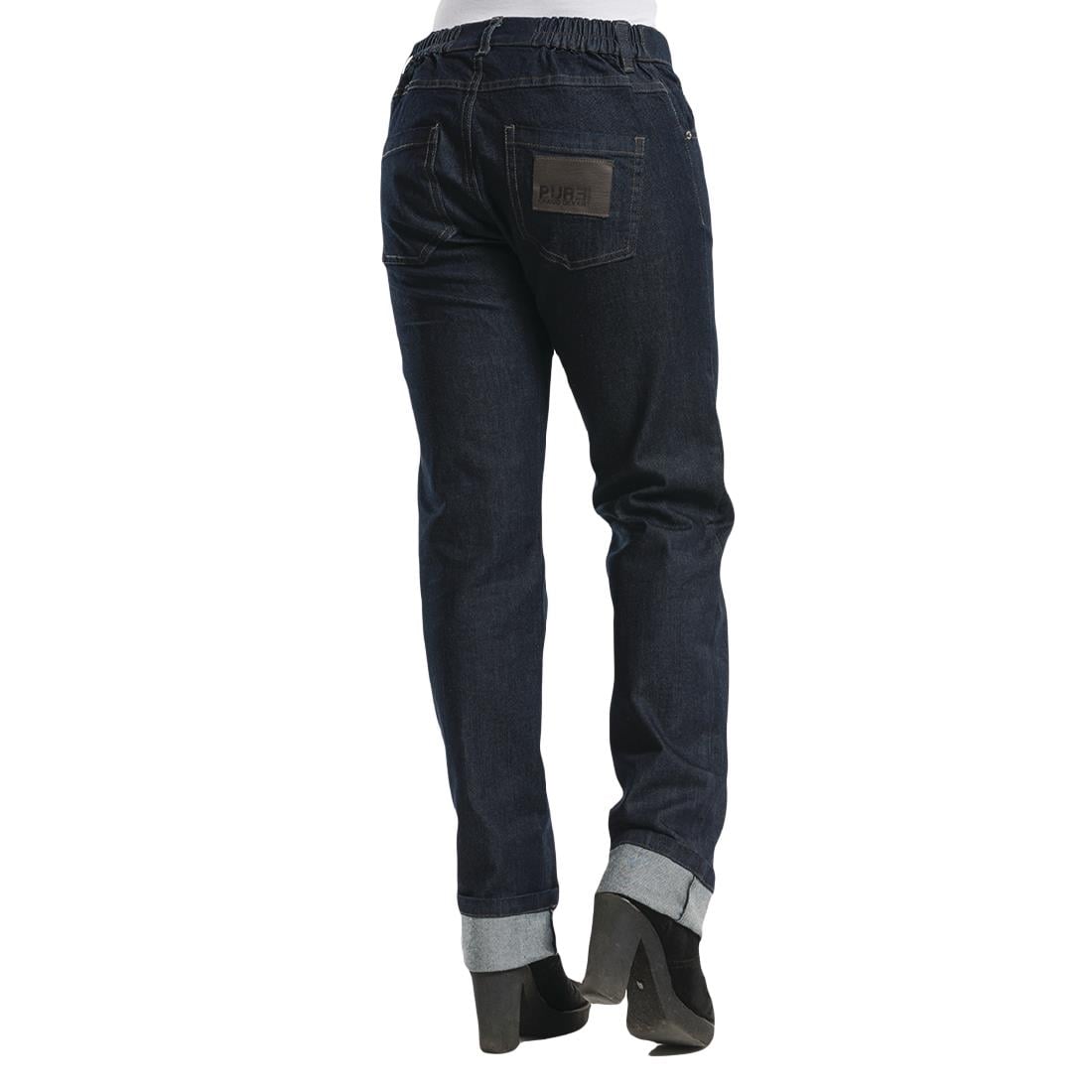 Pantalon de cuisine femme denim stretch Chaud Devant Skinny bleu L — B518-L