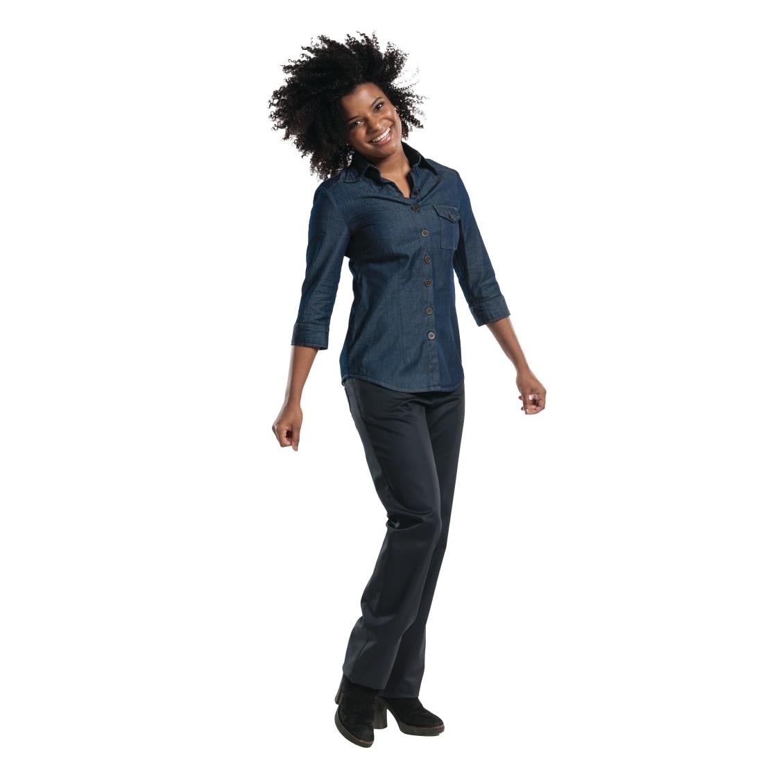 Chemisier femme denim stretch Chaud Devant bleu XXL — B542-XXL