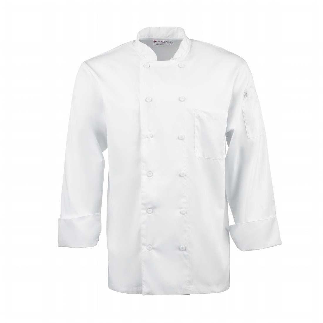 Veste de cuisine mixte blanche à manches longues Chef Works Calgary Cool Vents S — B649-S