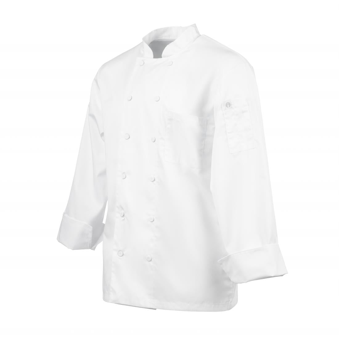 Veste de cuisine mixte blanche à manches longues Chef Works Calgary Cool Vents M — B649-M