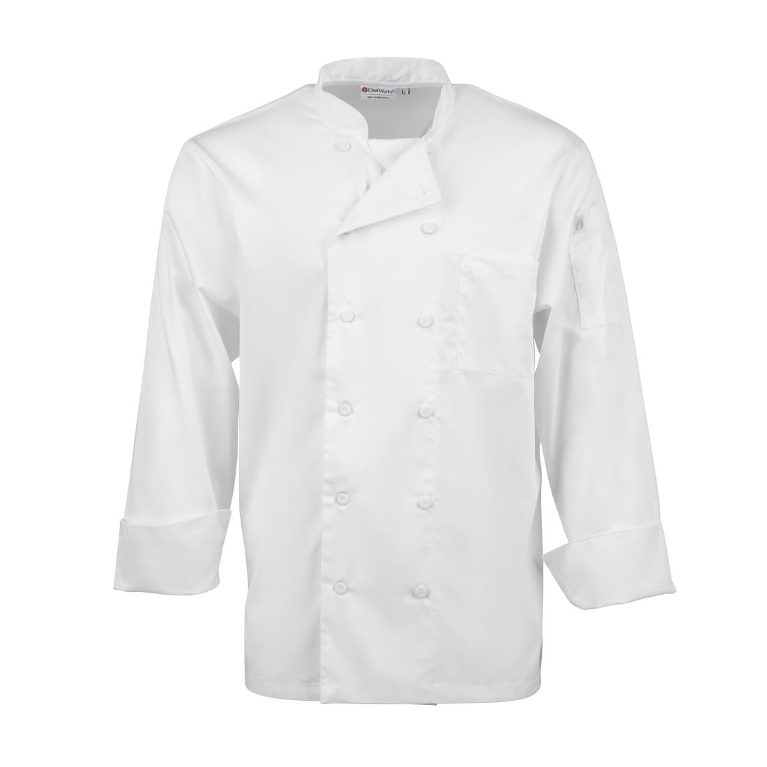 Veste de cuisine mixte blanche à manches longues Chef Works Calgary Cool Vent L — B649-L