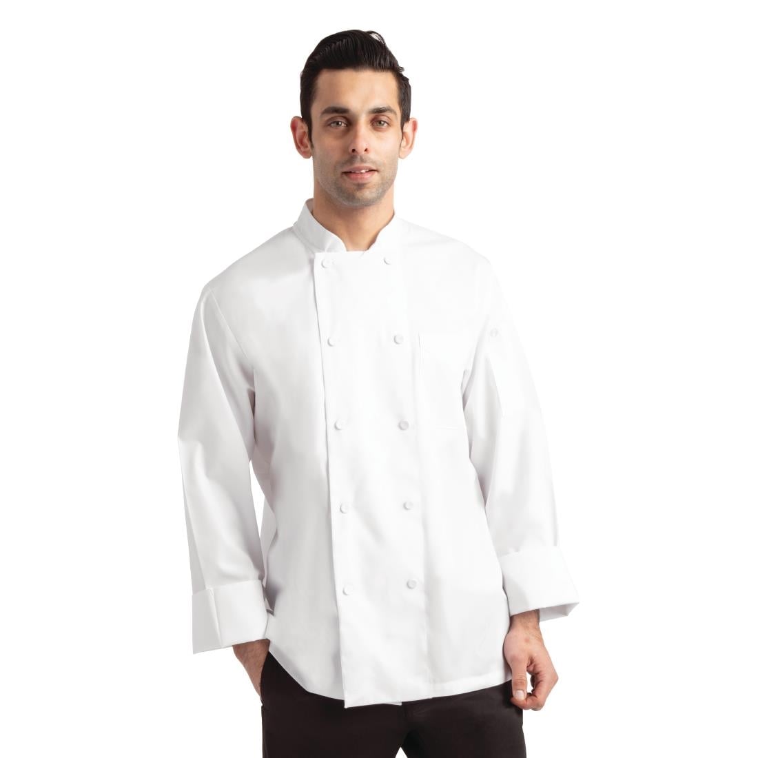 Veste de cuisine mixte blanche à manches longues Chef Works Calgary Cool Vents S — B649-S