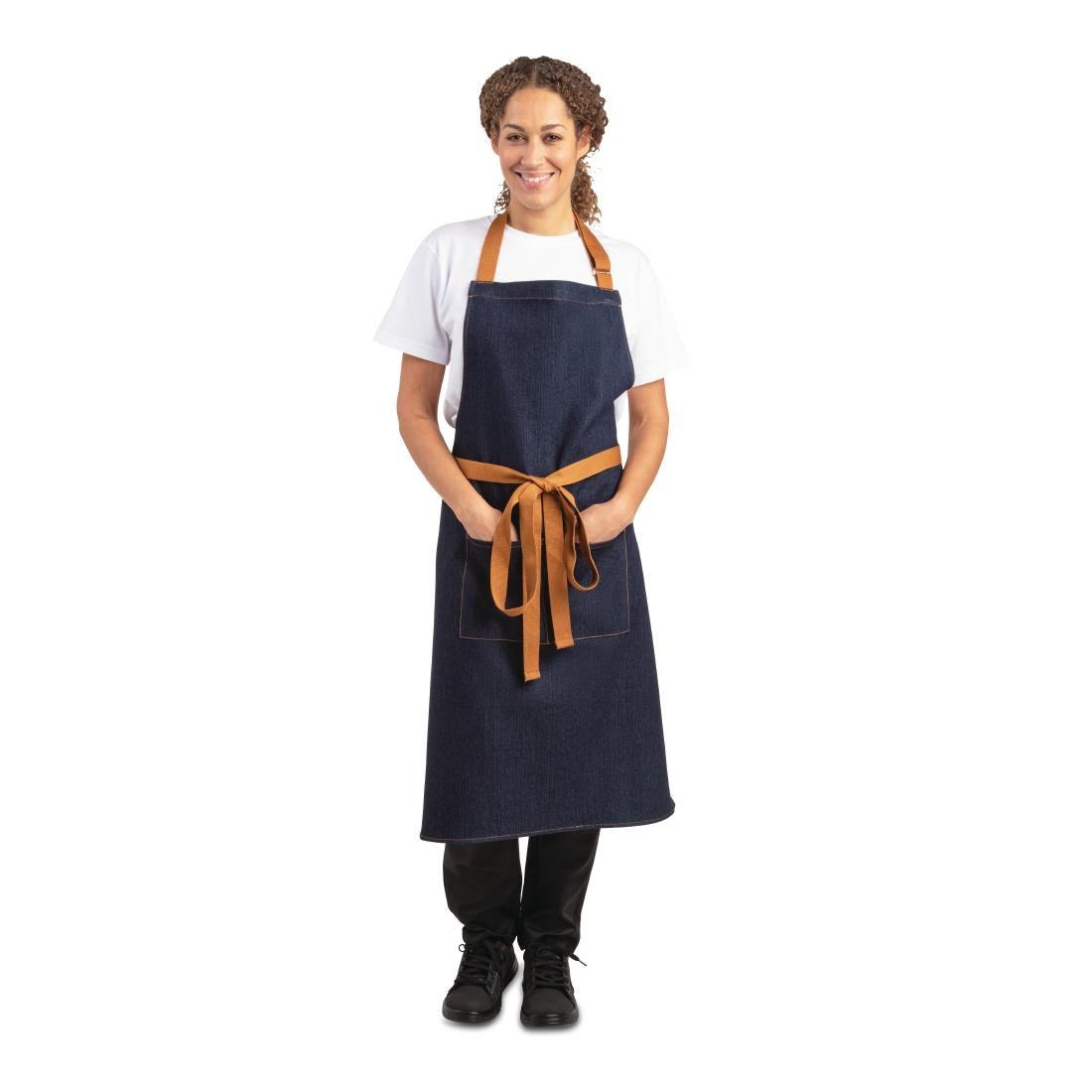 Tablier bavette Southside bleu denim  — B980