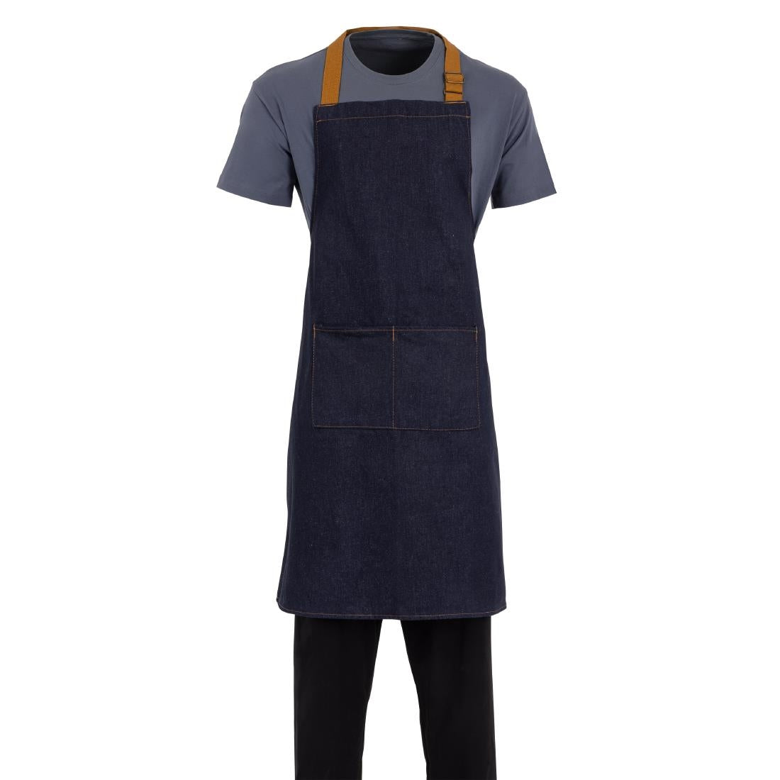 Tablier bavette Southside bleu denim  — B980