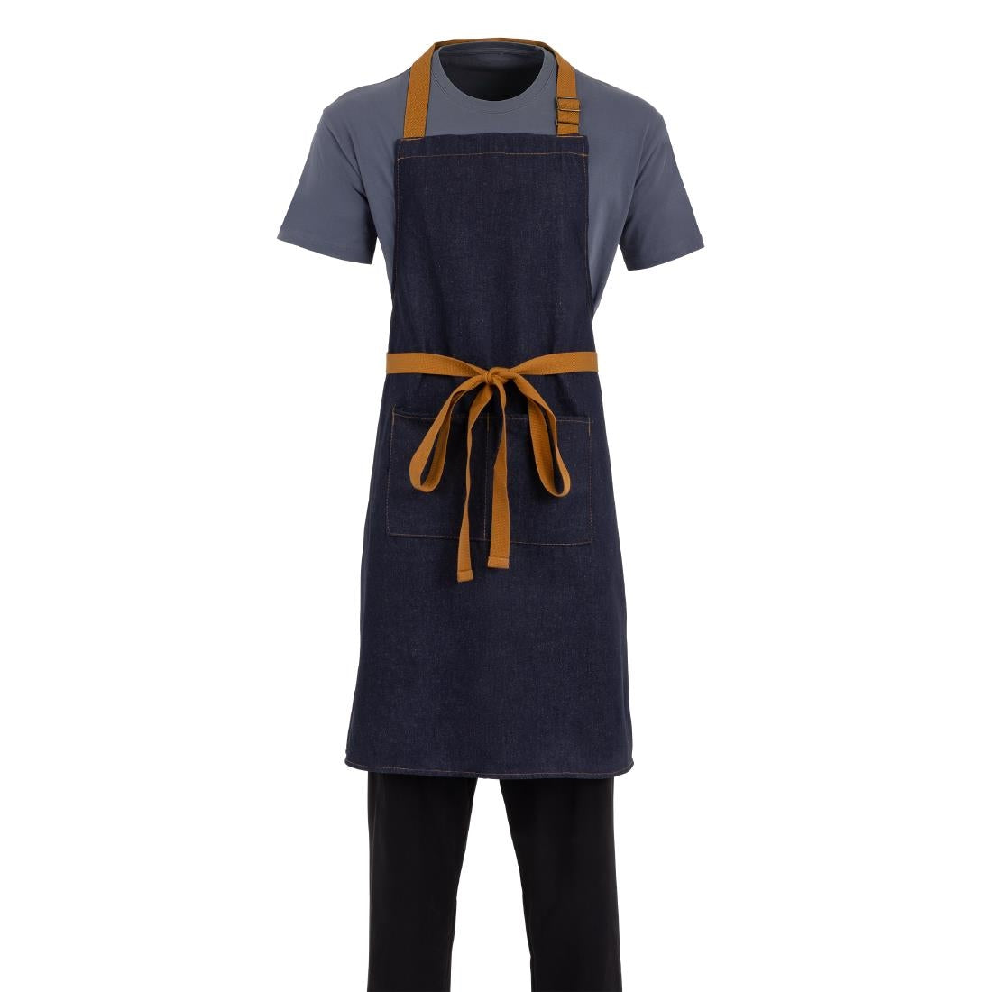 Tablier bavette Southside bleu denim  — B980