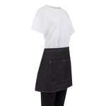 Tablier serveur court denim Southside noir 760mm — B995