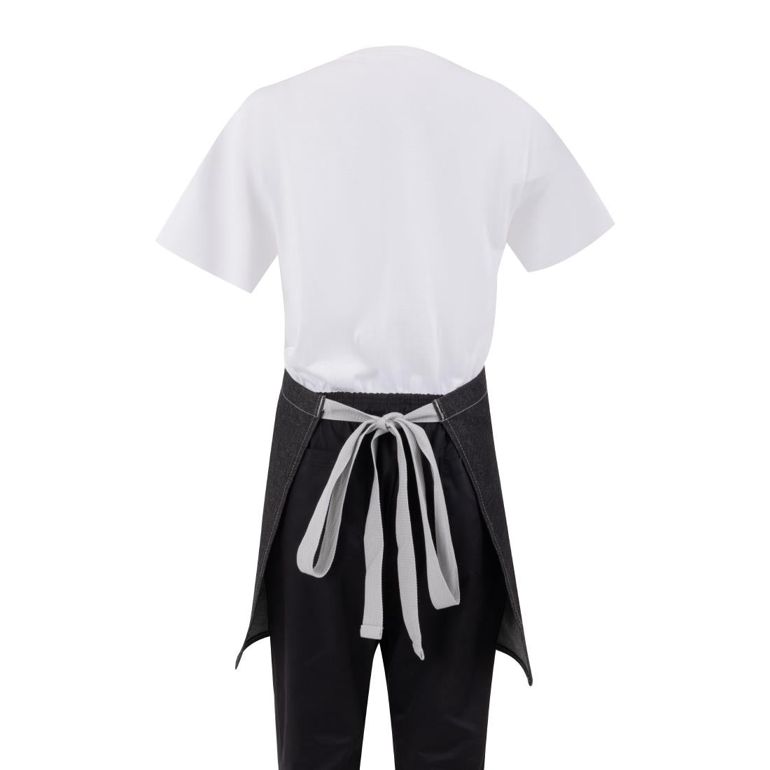 Tablier serveur court denim Southside noir 760mm — B995