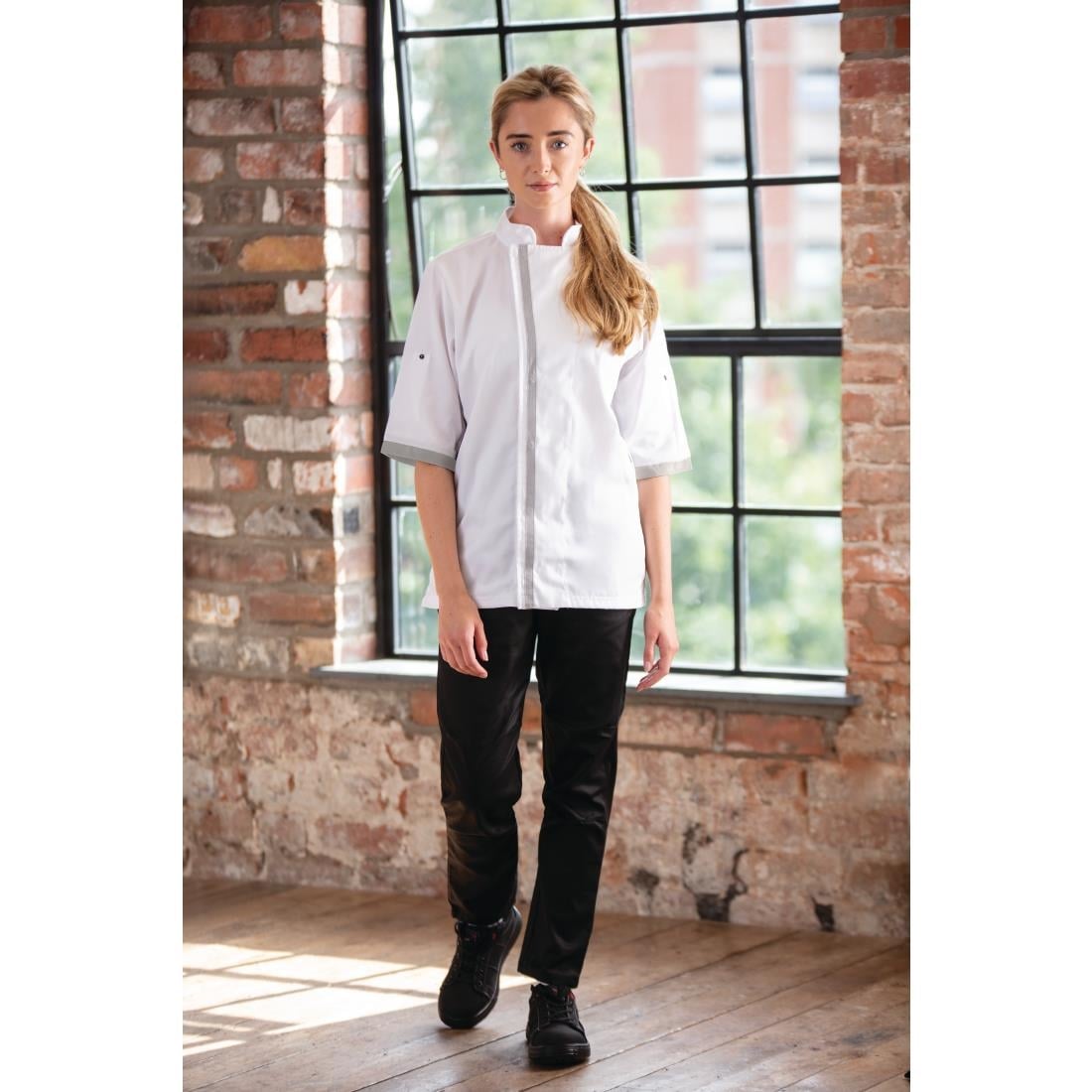 Veste de cuisine blanche à manches courtes Southside XS — B998-XS