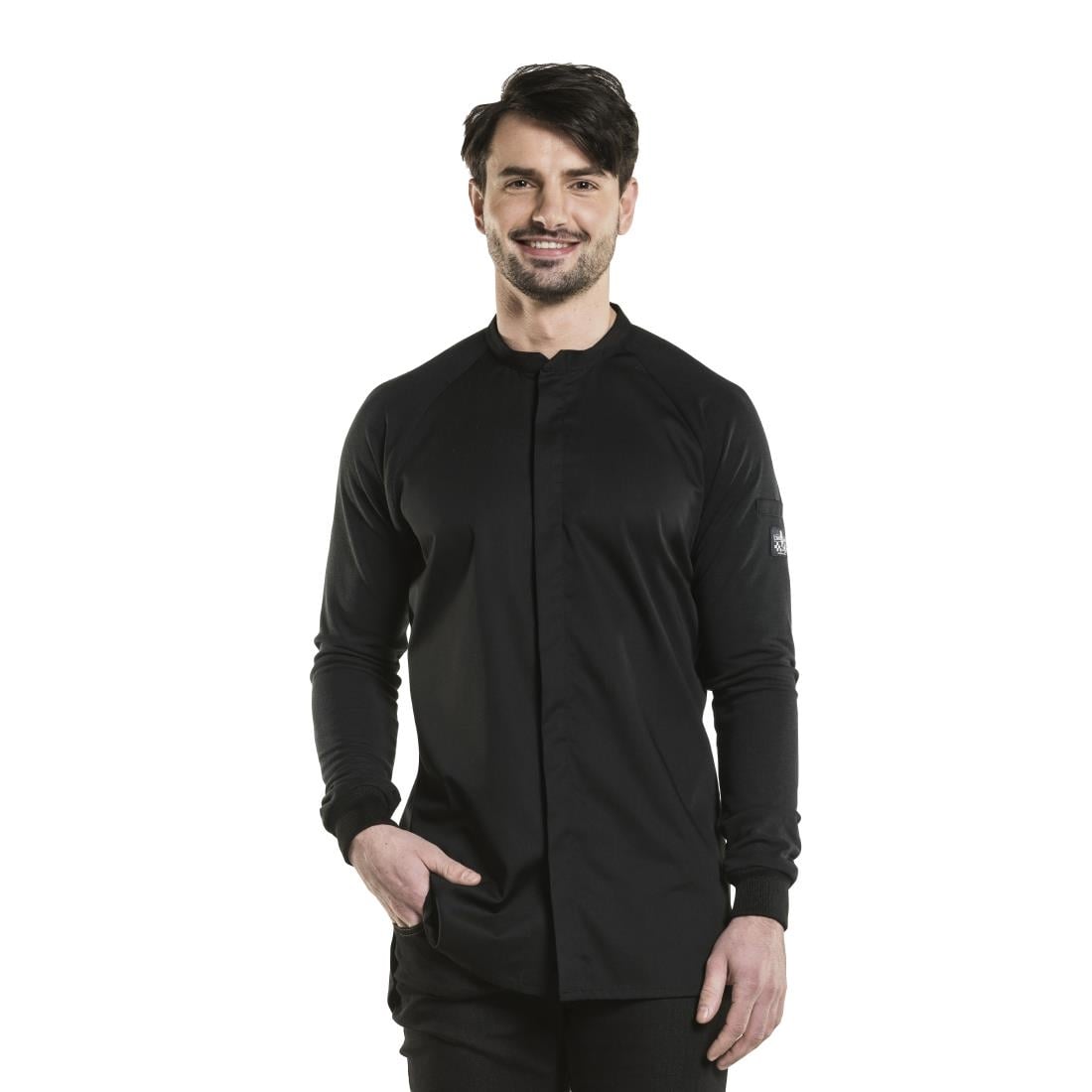Veste de cuisine homme noire Chaud Devant Fratello UFX taille M — BA010-M