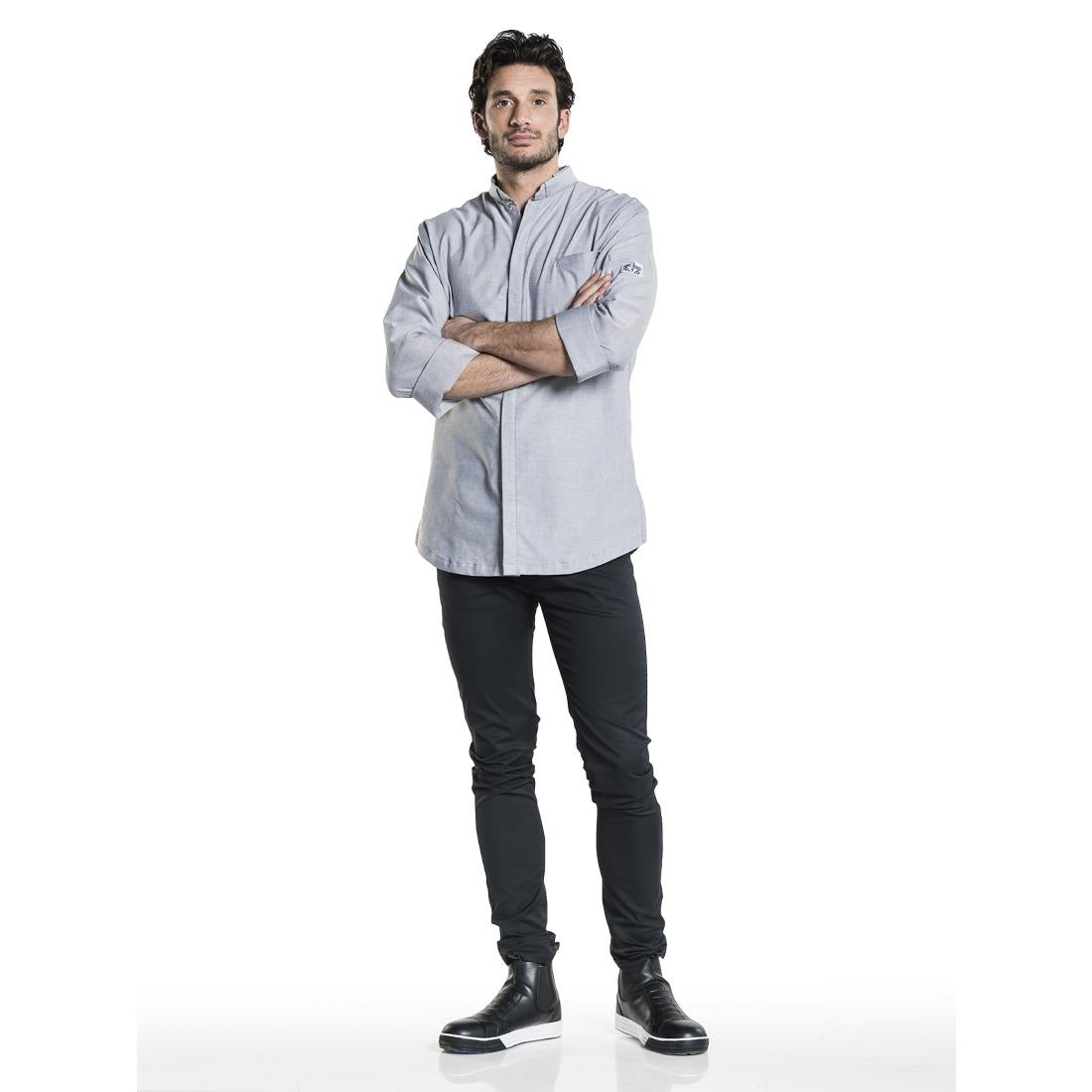 Veste de cuisine homme grise Chaud Devant Nordic taille L — BA013-L
