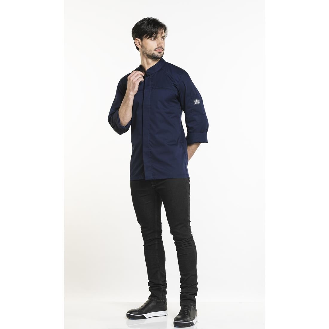 Veste de cuisine Chaud Devant Salerno bleue taille L — BA021-L