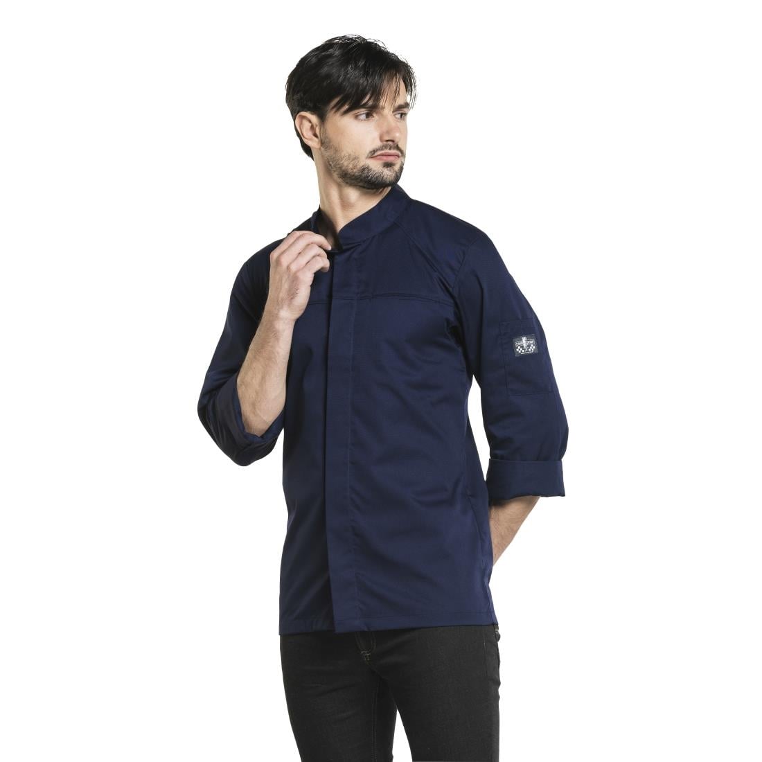 Veste de cuisine Chaud Devant Salerno bleue taille L — BA021-L