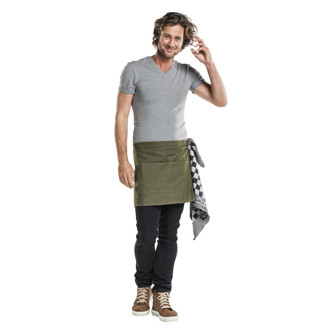 Tablier mixte Chaud Devant Base Denim vert 80x40 cm — BA033