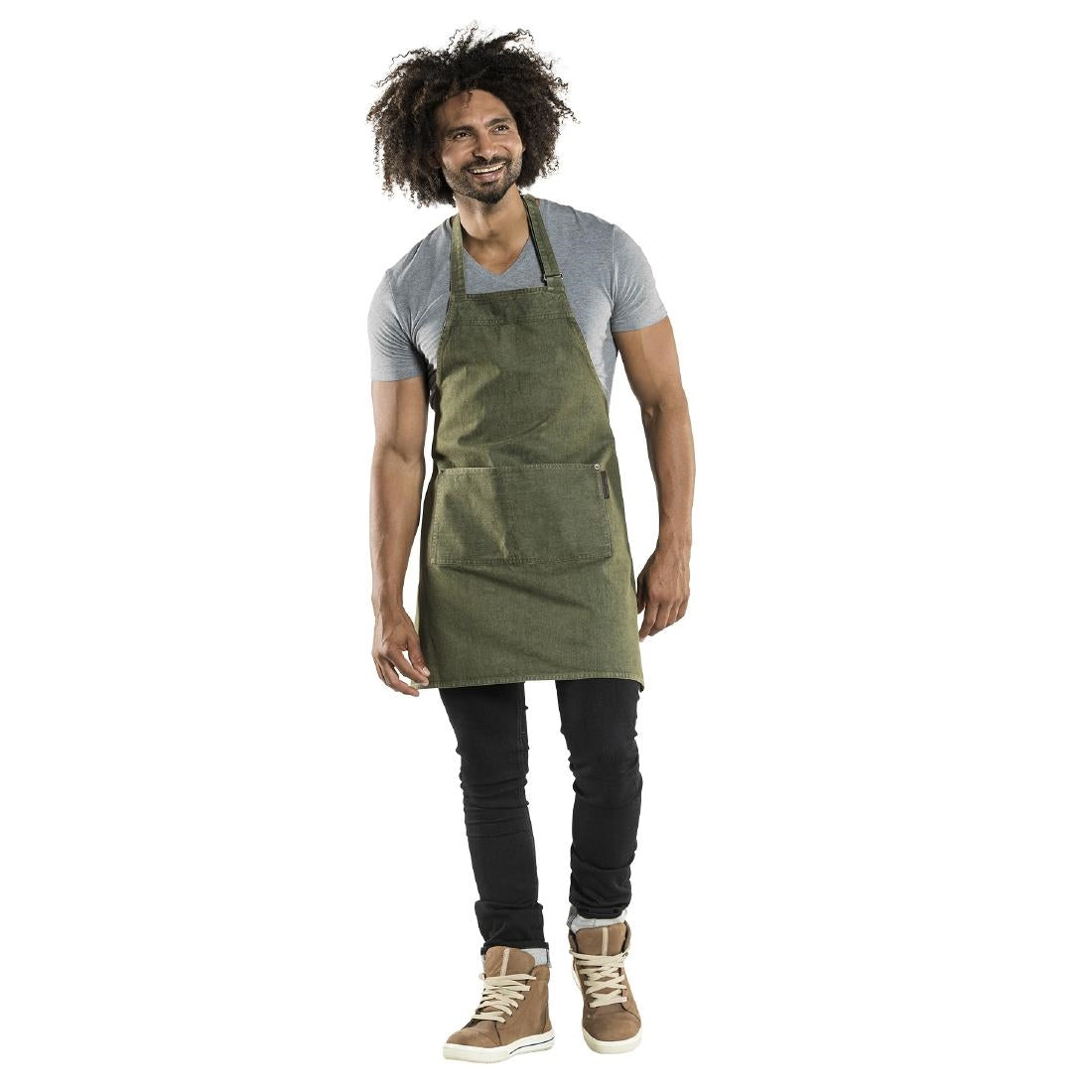 Tablier bavette mixte Chaud Devant Nordic Base vert denim 70x75 cm — BA035