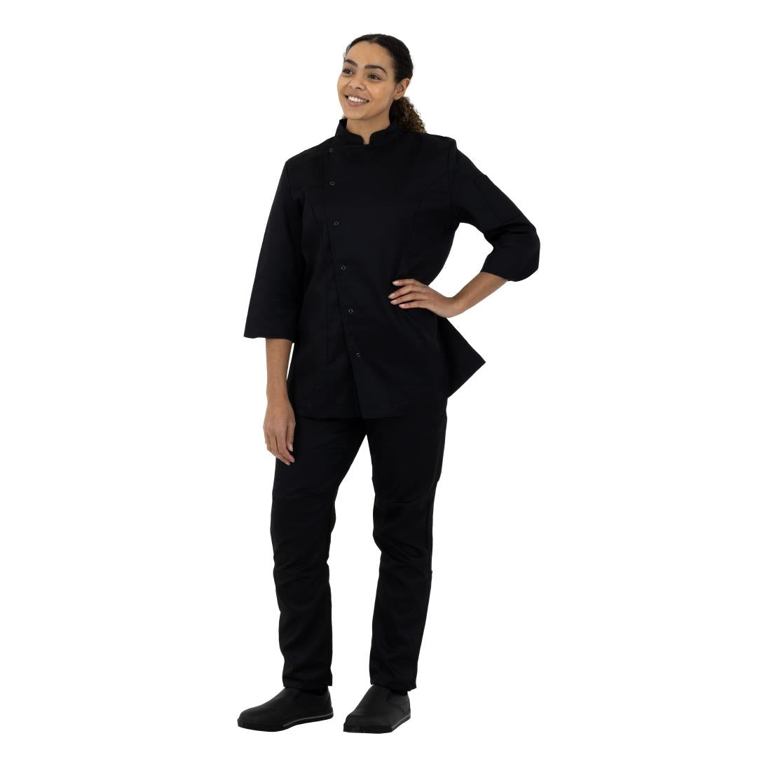Veste de cuisinier femme ajustée Whites noire taille L — BA110-L