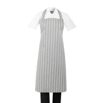 Tablier bavette rayé gris et blanc Whites — BA111