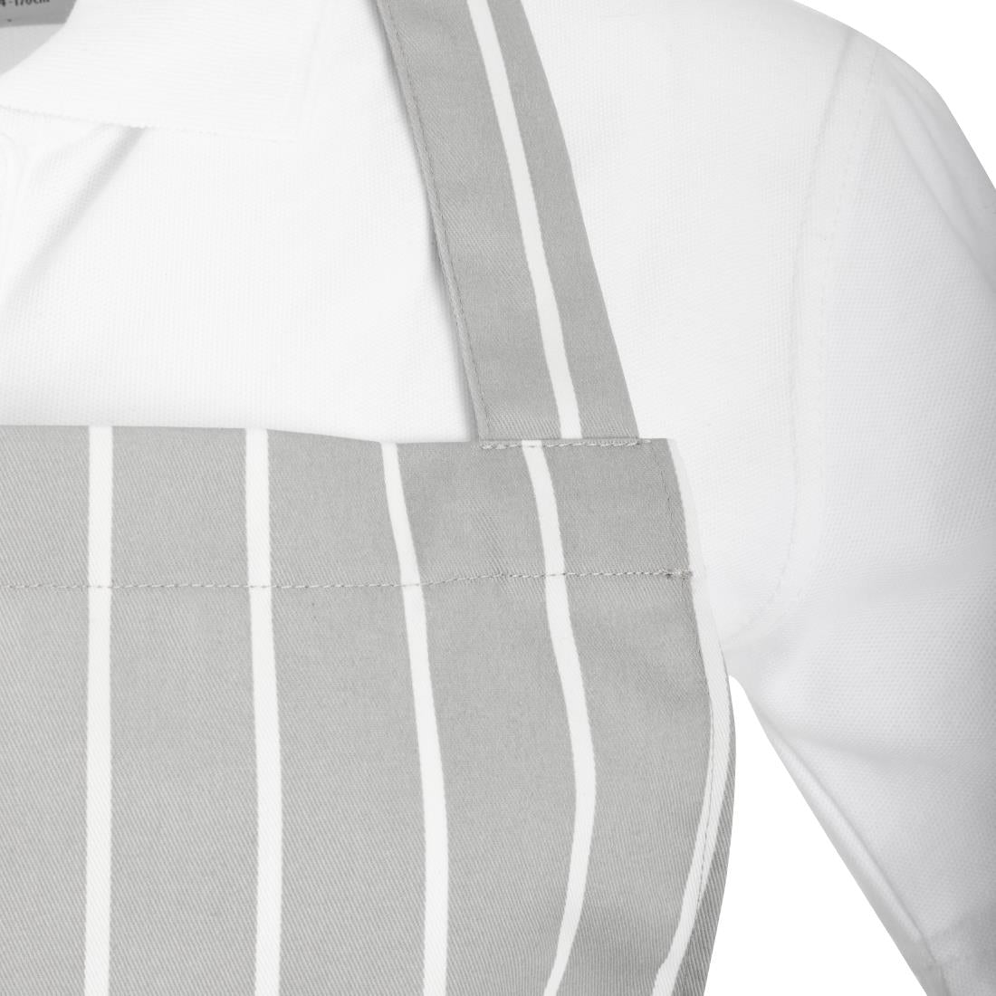 Tablier bavette rayé gris et blanc Whites — BA111
