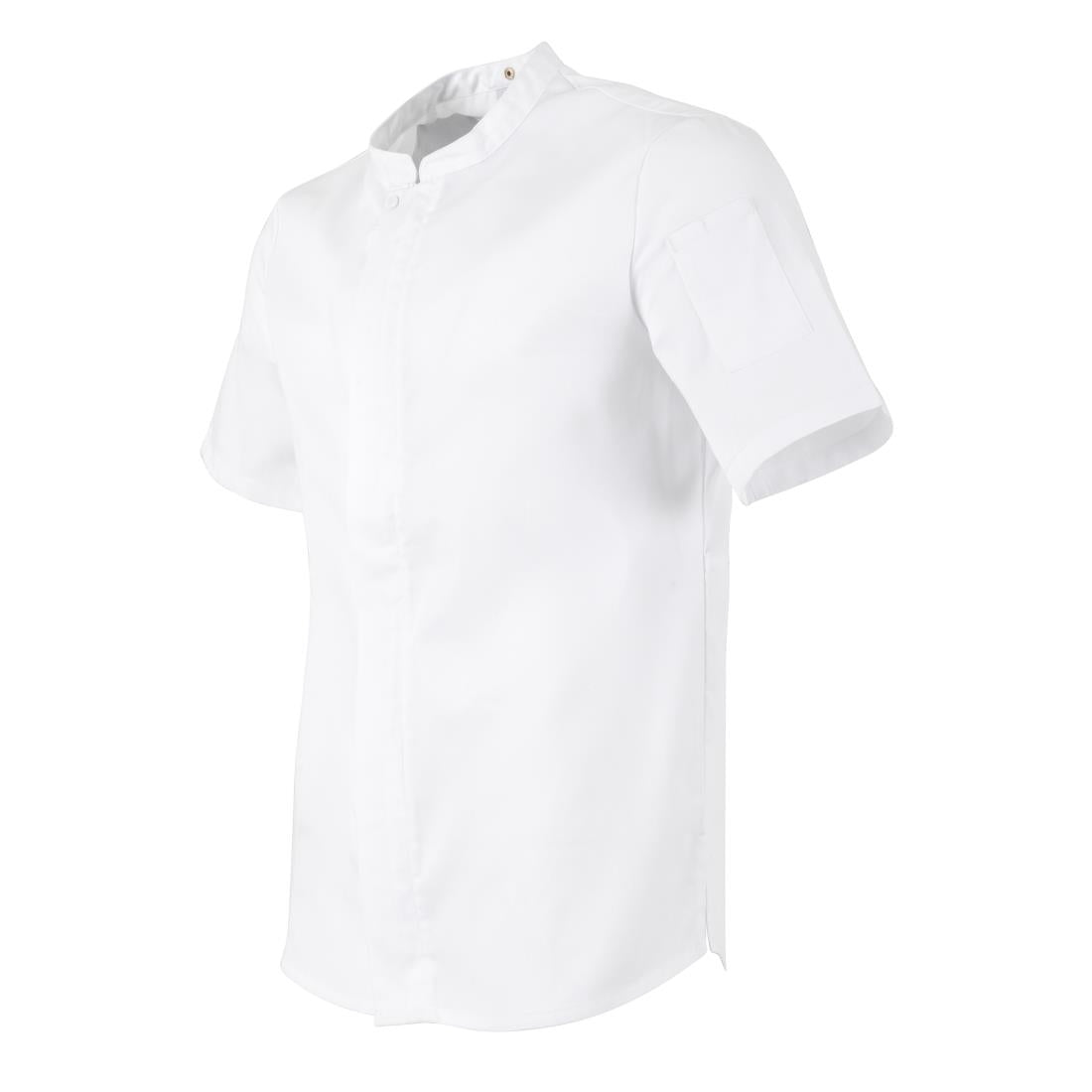 Veste de cuisinier en maille à manches courtes Southside Harlem blanche L — BA116-L