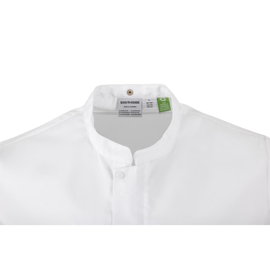 Veste de cuisinier en maille à manches courtes Southside Harlem blanche L — BA116-L