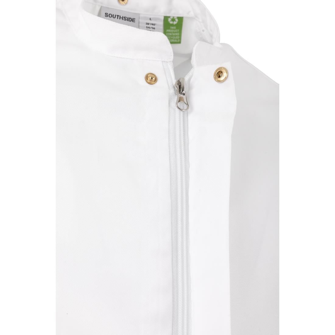 Veste de cuisinier en maille à manches courtes Southside Harlem blanche L — BA116-L