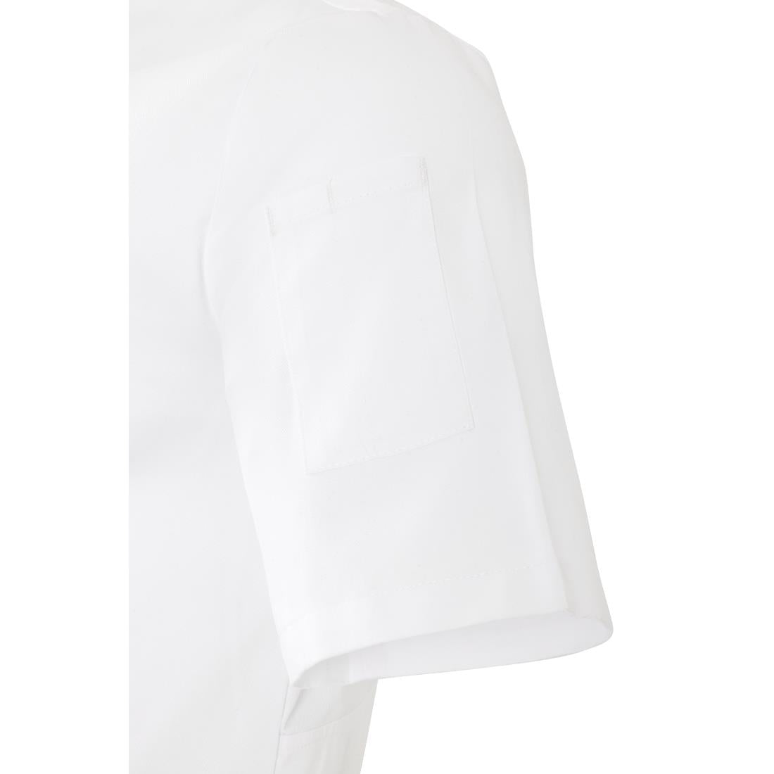 Veste de cuisinier en maille à manches courtes Southside Harlem blanche L — BA116-L