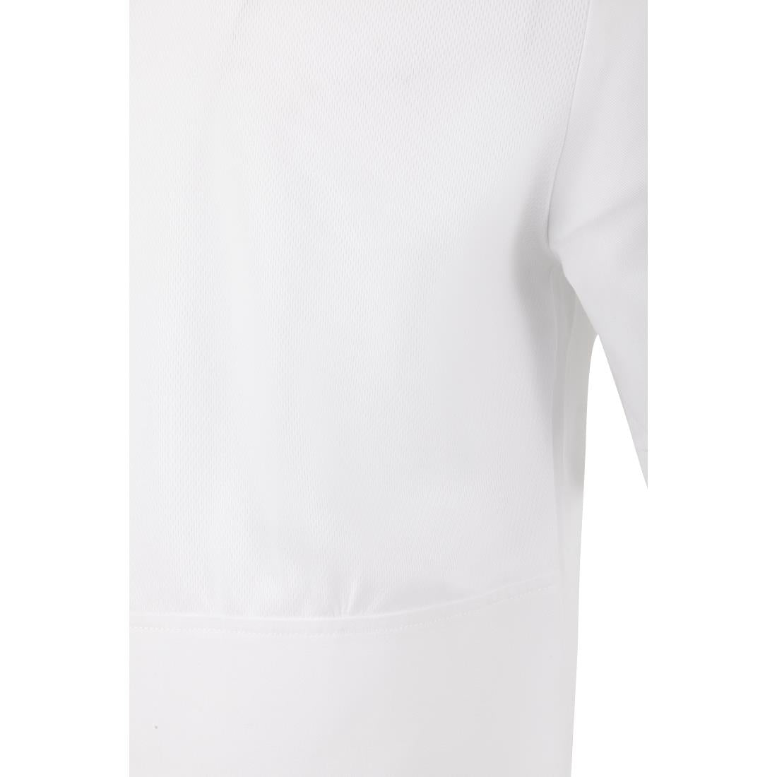 Veste de cuisinier en maille à manches courtes Southside Harlem blanche L — BA116-L