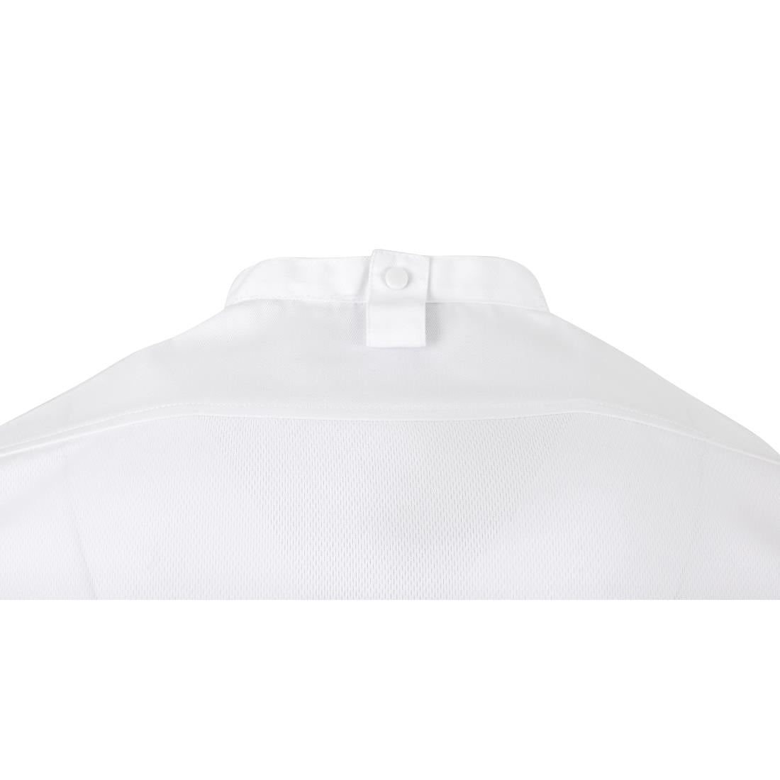 Veste de cuisinier en maille à manches courtes Southside Harlem blanche L — BA116-L