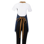 Tablier court Southside en denim bleu avec attaches marron clair — BA158