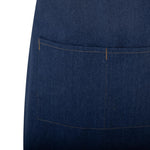 Tablier court Southside en denim bleu avec attaches marron clair — BA158
