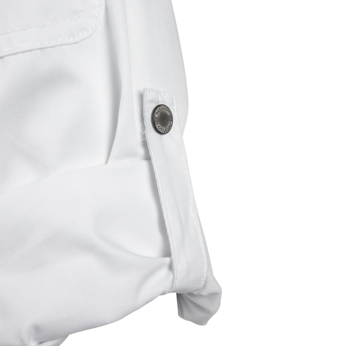 Veste de cuisine mixte légère à fermeture éclair Hartford Chef Works Urban blanche S — BB264-S